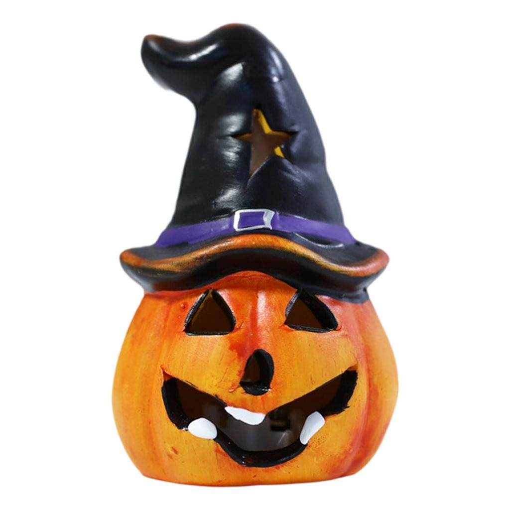 Hollowed Ceramic Pumpkins Light Halloween Pumpkins Night Lamp Desk Decoration For Indoor and Outdoor Party Decorations
