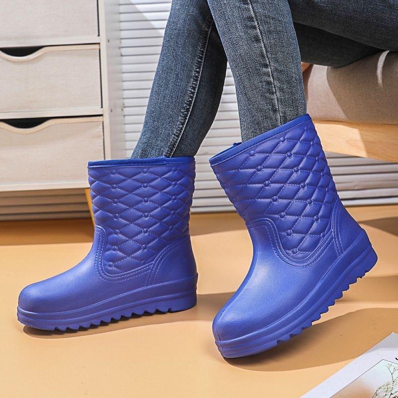 Fleece snow boots non-slip warm waterproof rain boots student boots EV integrated shoes laundry shoes 40-41 2090₽