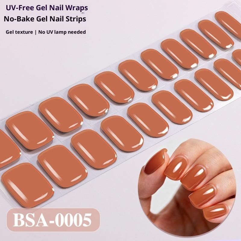Europäischer und Amerikanischer Stil Einfarbige Nagelsticker UV-freie Gel-Nagelfolien Kein Backen Gel-Nagelsticker