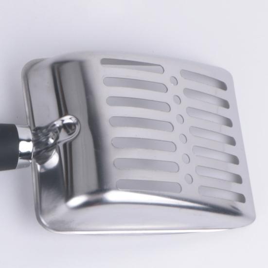 Cat Litter Scoop Stainless Steel Mesh Scooper Metal Kitten Poop Sifting Shovel with Rubber Handle for Cat Litter Box