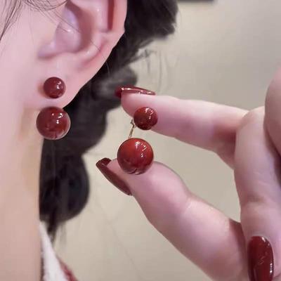 Squisiti orecchini a perno a due vie in argento S925 per donna - Design elegante e lussuoso per autunno e inverno