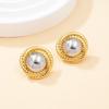 18K Gold Plated Titanium Steel Geometric Studs & Hoops Earring Set for Women - European & American Style