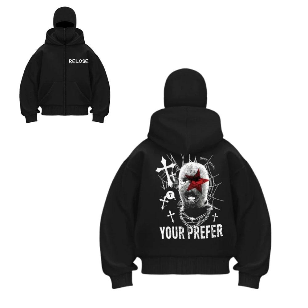 

Мужское худи с крутым узором черепа, модное, повседневное, в ретро уличном стиле, крутая куртка на молнии с двойным капюшоном, топ в стиле хоррор XXXL