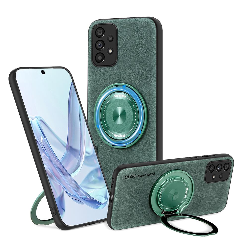 Für Samsung Galaxy A13 A14 A15 A16 Schafsleder Schwenkhalterung Magnetische Weichkante Anti-Sturz Anti-Fingerabdruck Handyhülle