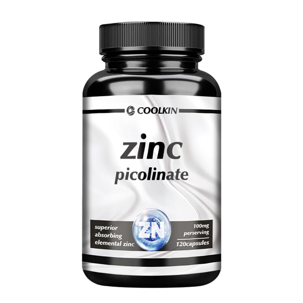 Coolkin Zinc Extract Capsules, 100 Mg Per Serving, non-GMO, Suitable for Both Men and Women, High Absorption Rate.
