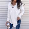 Damen V-Ausschnitt Träger Langarm T-Shirt Top Bluse