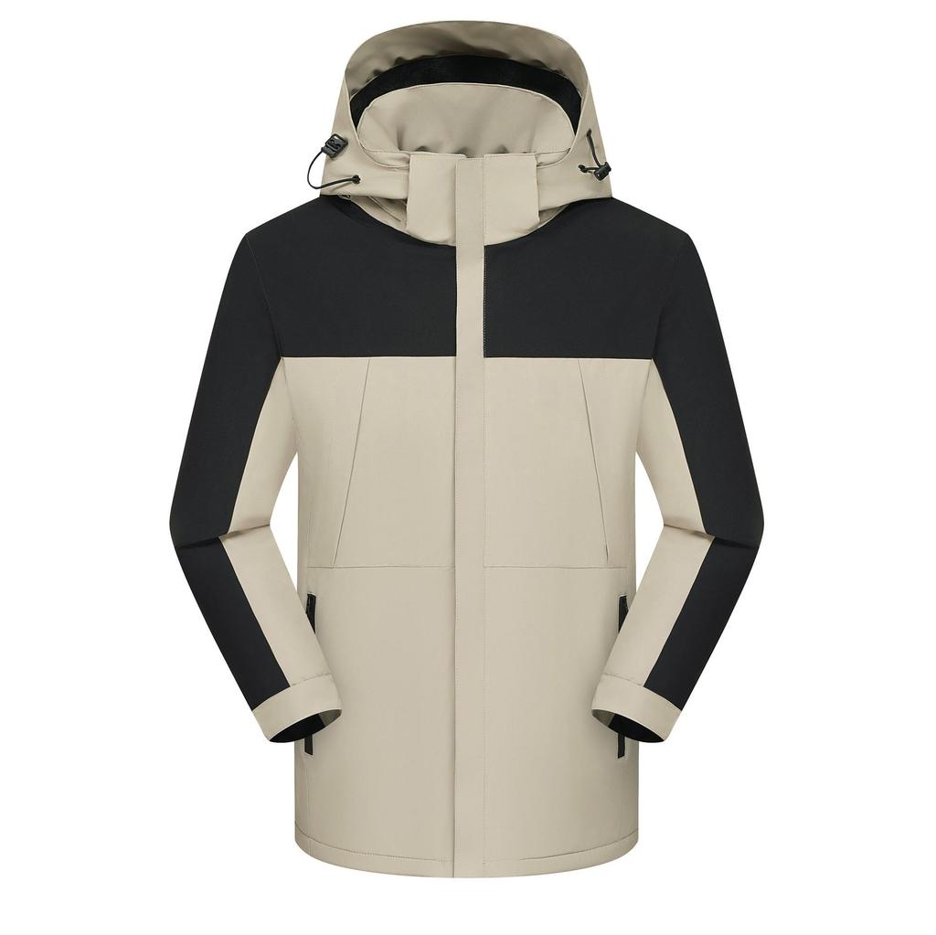 Personalized Windproof 3-in-1 Jacket: Solid Color, Custom Logo, Unisex Design, Thick Workwear