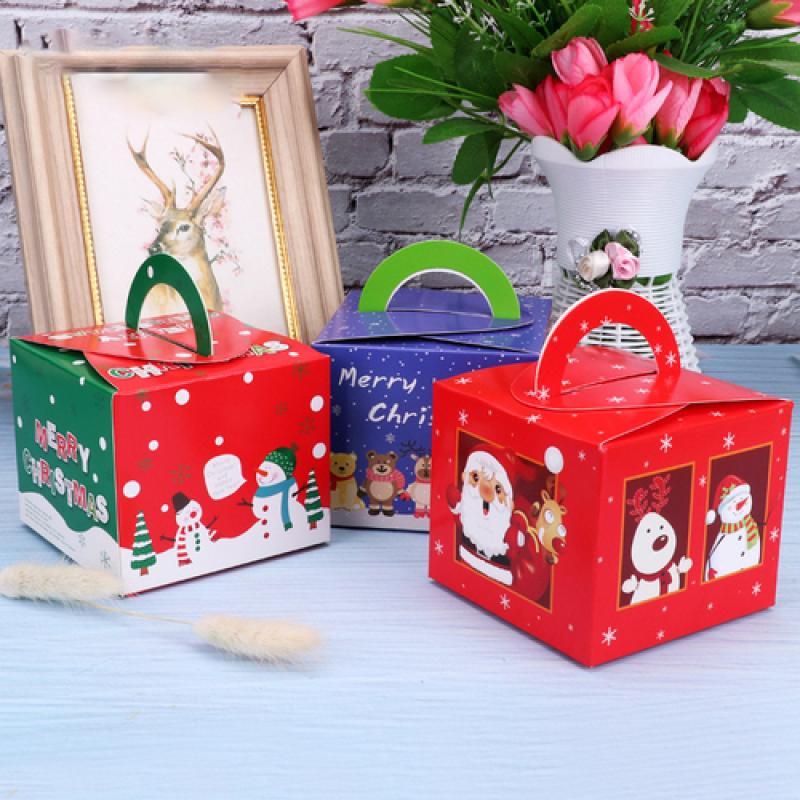 10pcs Candy Gift Christmas Christmas Eve Apple Packaging Gift Decoration Boxes Cake Packaging Boxes