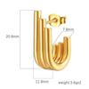 Trendy Retro Irregular Stainless Steel Women's Multi-Layer Titanium Earrings