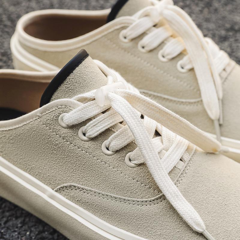 Summer Canvas Half Shoes for Men Leather Shoes Men Mules Casual Shoes Men Fashion Social Big Size Elegantes Walking Shoes