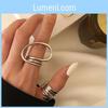 Stunning 925 Silver Geometric Design Adjustable Ring For Women Ideal Gift For Festivals