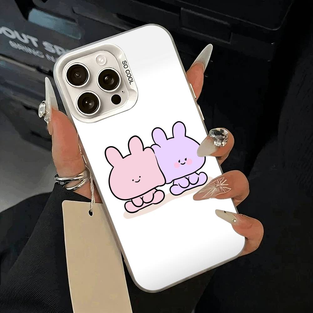 C-A-Cartoon -a-Asamimichan Phone Case For iPhone 11 12 13 14 15 16Pro Max Plus White Sliver Phone Cover