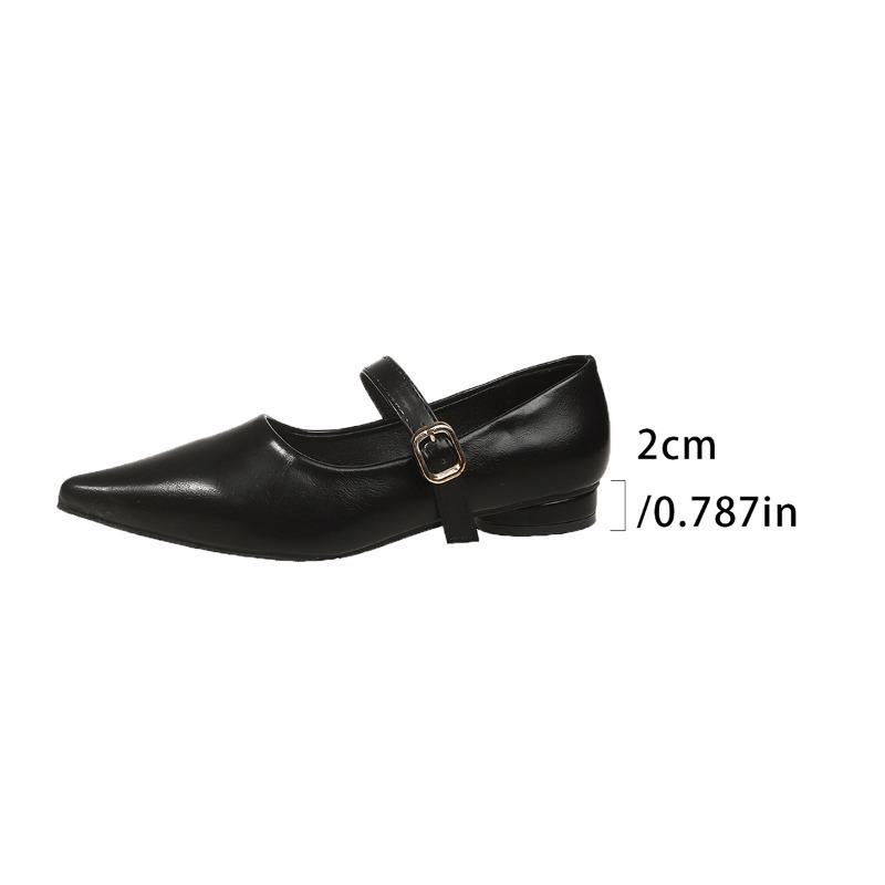 Fashion Ladies Shoes 2025 Mary Janes Women's High Heels Pointed Toe Shallow Low Heel Buckle Strap Pumps Plus Size Retro Office & Daily