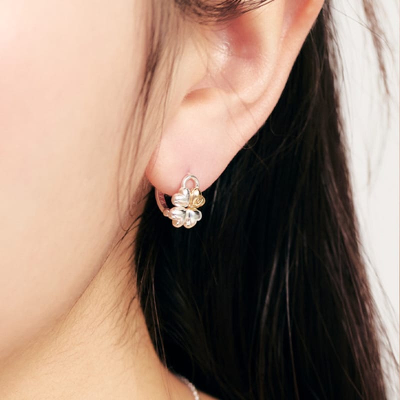 

LOVEMBER [silver 925] LVM Lock Hoops SILVER&GOLD