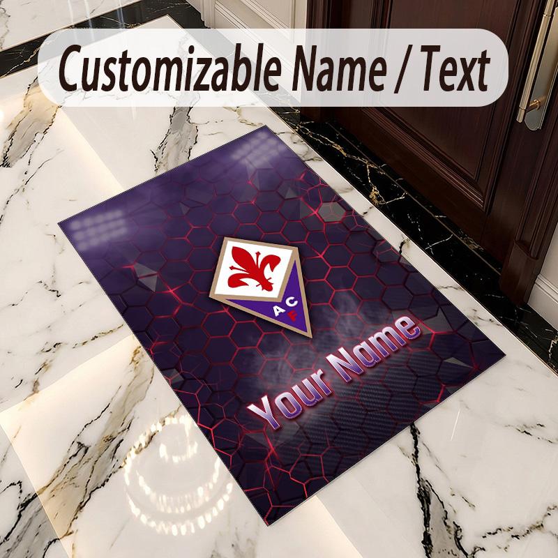 Crystal Velvet Rug Fiorentina FC Print Custom Name Text Floor Mat Home Decor