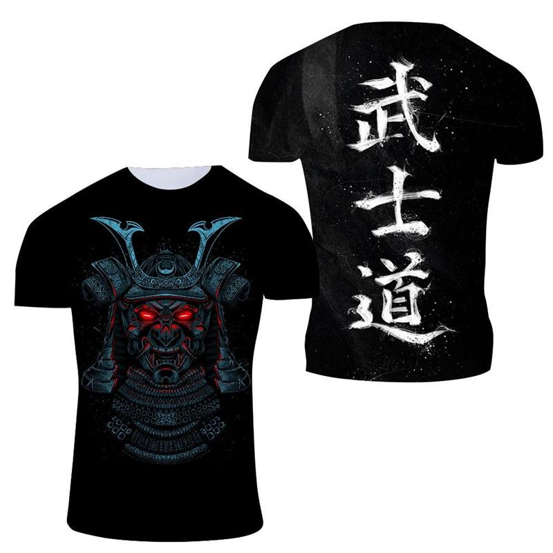 Japanese Bushido Tshirt Unisexs Clothing Cool Round Neck Tops 3D Printed Samurai Pattern Personality Street 2024 Fashion T Shirts