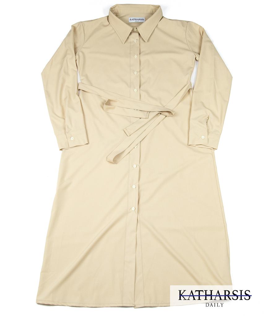 KATHARSIS Daily Line-Similar Shirt Dress (Beige)