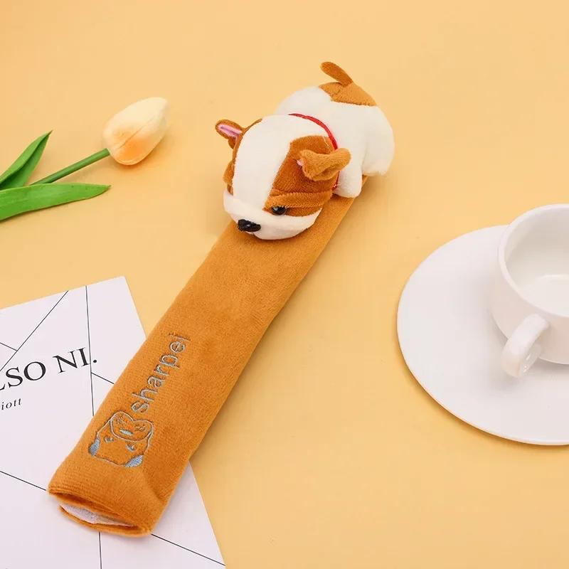 Car Seat Belt Shoulder Protector Cover Universal Safety Belt Shoulder Pad Plush Cover Car Cartoon Magic Tape Shoulder Guard Pad