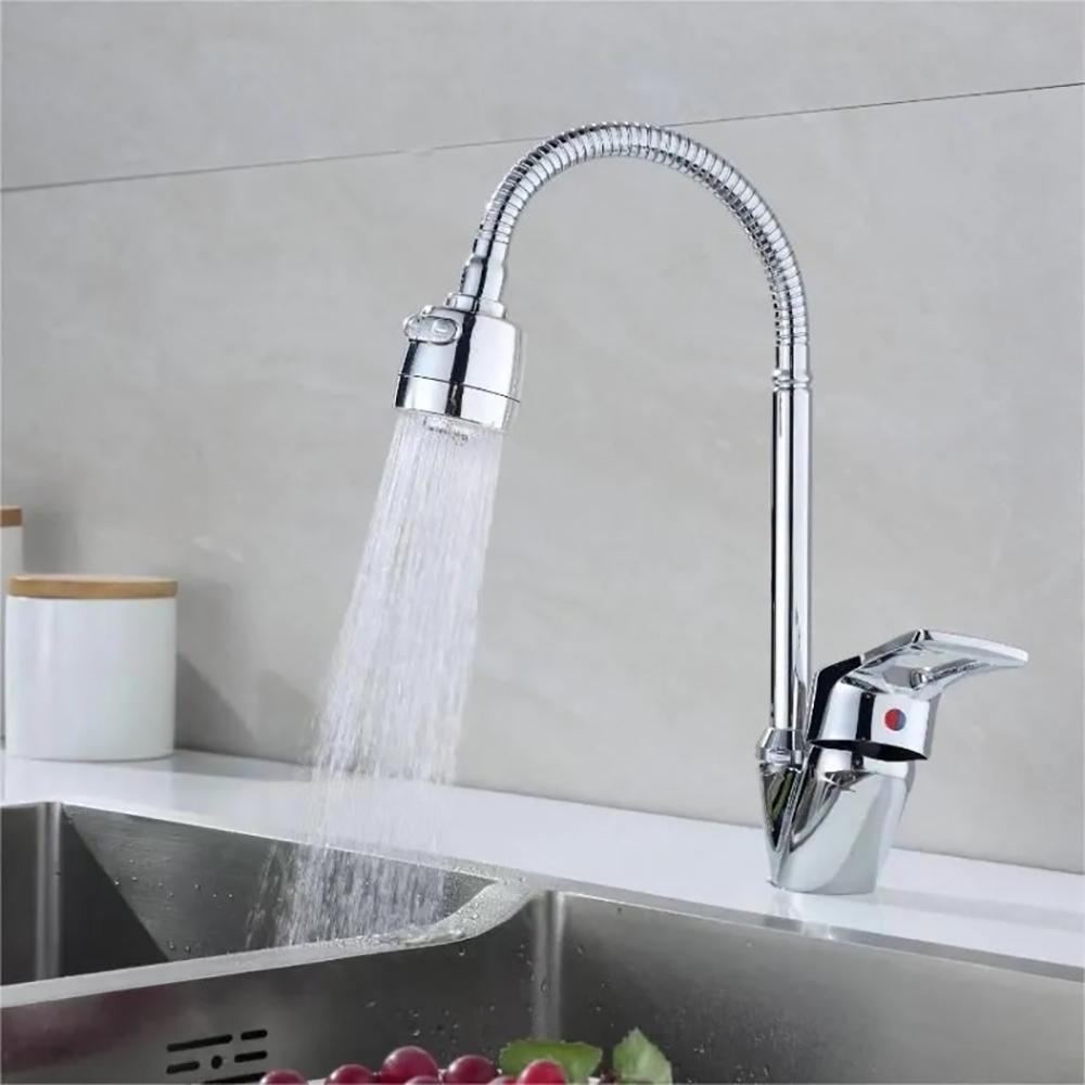 

2 Modes Kitchen Faucet 304 Stainless Steel Faucet Flexible 360° Rotation Chrome Kitchen Sink Faucet Deck Mount Cold Hot Water