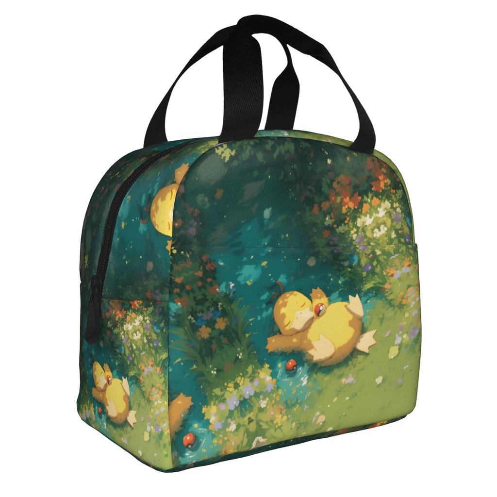 Custom P-Psyducks Insulated Lunch Tote Bag for Women Men Cartoon Resuable Cooler Thermal Bento Box Outdoor Camping Travel