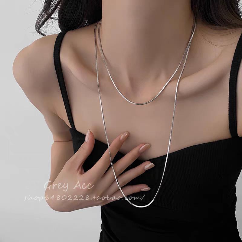 Elegante Damen S925 Sterlingsilber Perlenanhänger Halskette - Leichte Luxus Schlüsselbeinkette