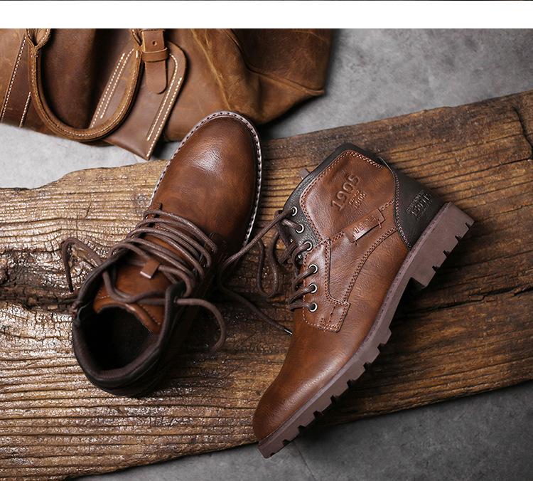 Men's Cross-Border Martin Boots: Casual Zipper High-Top Desert Work Boots, Large Size, Retro Style for Autumn and Winter.