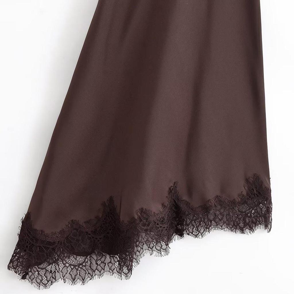European Style Women's Lace Camisole Dress - Autumn 2025 Collection