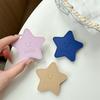 Solid Color Leather Pentagram Mobile Phone Airbag Bracket Pasted Portable Desktop Folding Ring Bracket Simple Internet Celebrity