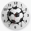 30cm Football-Themed Wooden Clock Solid Wood Soccer Quartz Clock Round Wall Clock  Living Room
