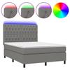 VidaXL Slatted Bed Base with Mattress and LED, Upholstered Bed, Double Bed, Adult Bed for Interior Bedroom, 3135110