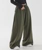 PIANER Side Pleated Wide Sweatpants (Khaki)