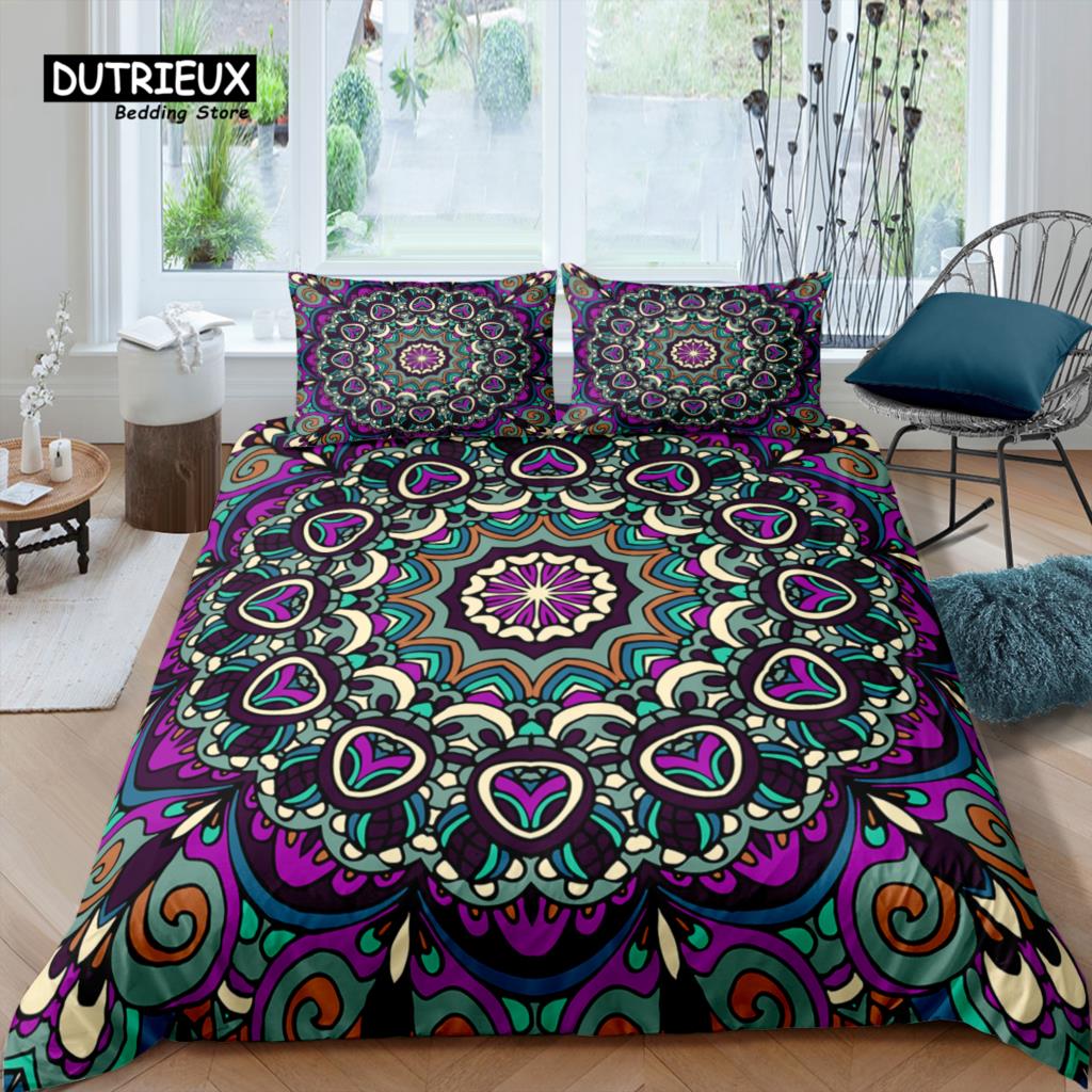 Home Living Luxury 3D Golden Mandala Bedding Set Duvet Cover Pillowcase Kids Bedding Set Queen and King EU/US/AU/UK Size