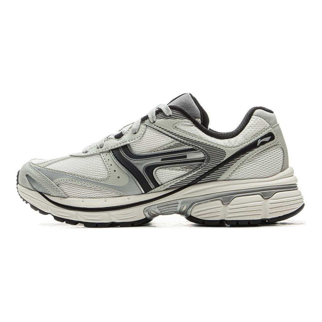 Li Ning Pentium P1000 Slip Resistant Abrasion Resistant Low top Running Shoes Women's Gray White ARSV040-1