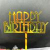 50-Piece Happy Birthday Acrylic Cake Decoration Inserts - Creative English Design for Prosperity, Health, and Longevity