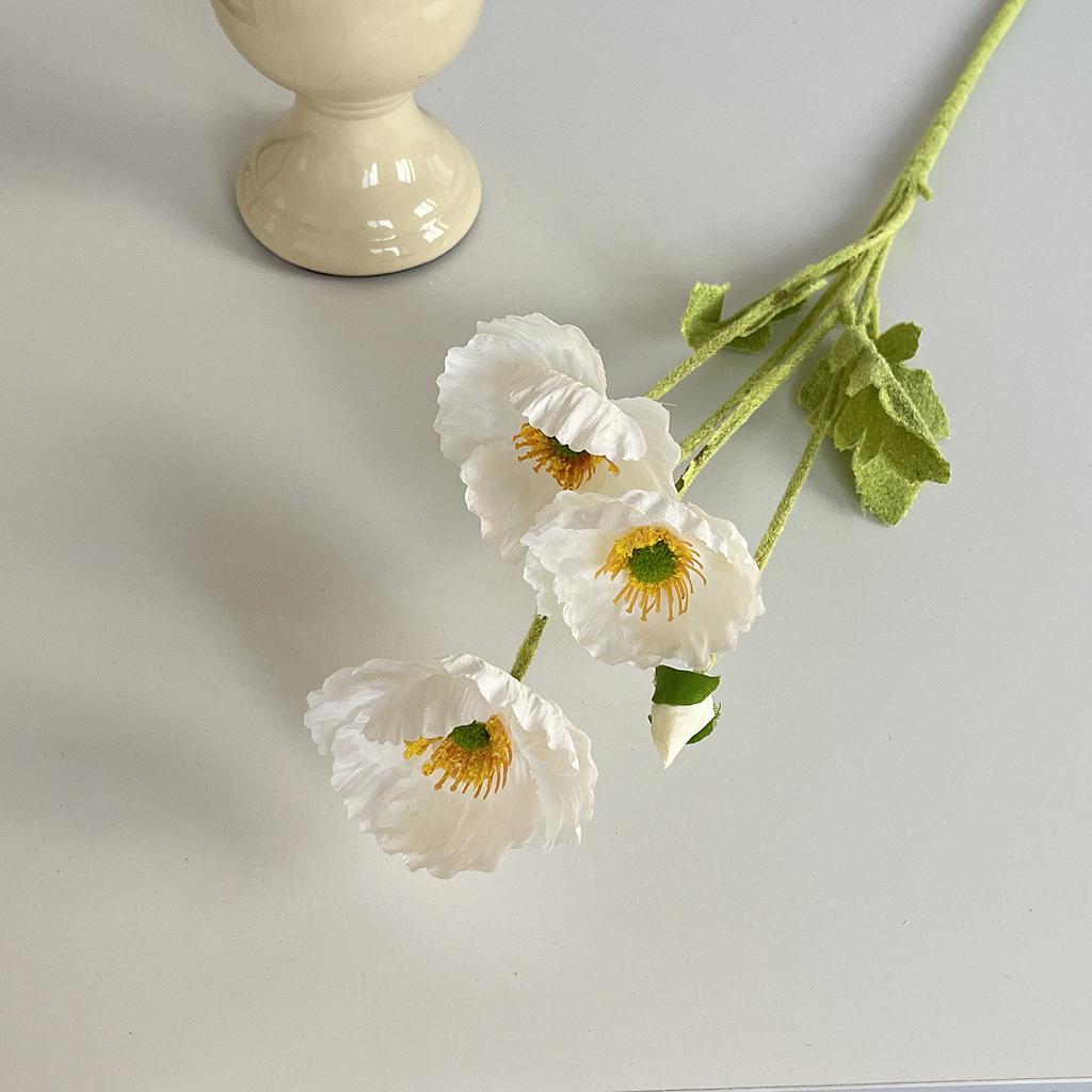 Artificial Poppies Flower High Quality Silk Red Blue Poppy Flowers Wedding Decoration Realistic Bouquet Home Decor
