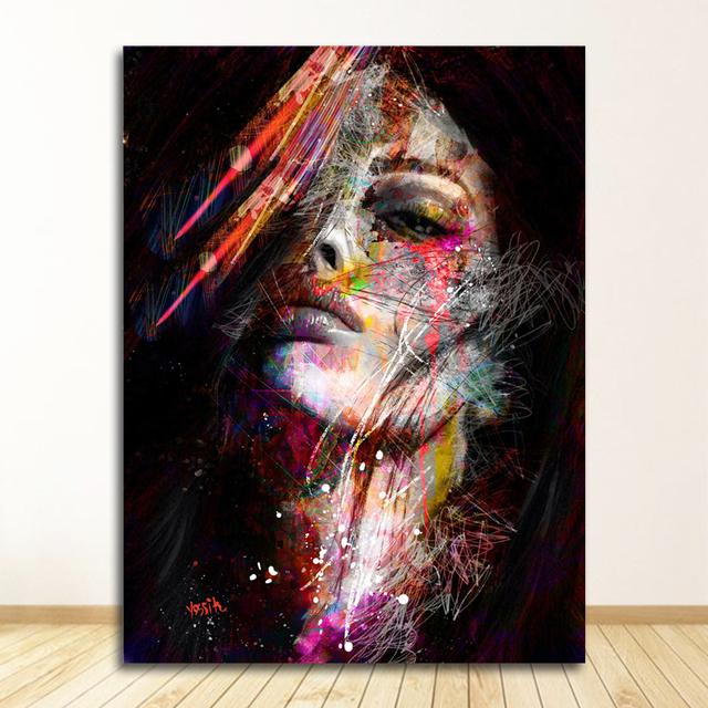 Girls For Living Room Wall Decor Abstract Graffiti Art Wall Paintings Print On Canvas Pop Art Canvas Prints