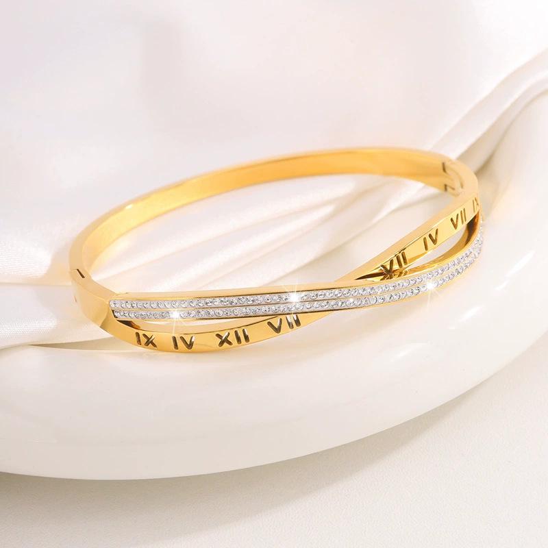 Starry Sky Silver Titanium Steel Bracelet for Women - High-End, Versatile, Full Diamond, Non-Fading Fashion Accessory
