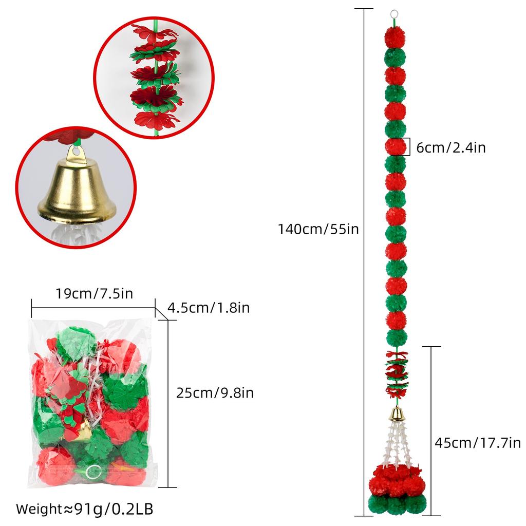 Marigold Garlands Artificial Flower for Indian Decoration Diwali Day of The Dead Halloween Party Festival Wreath Ornament
