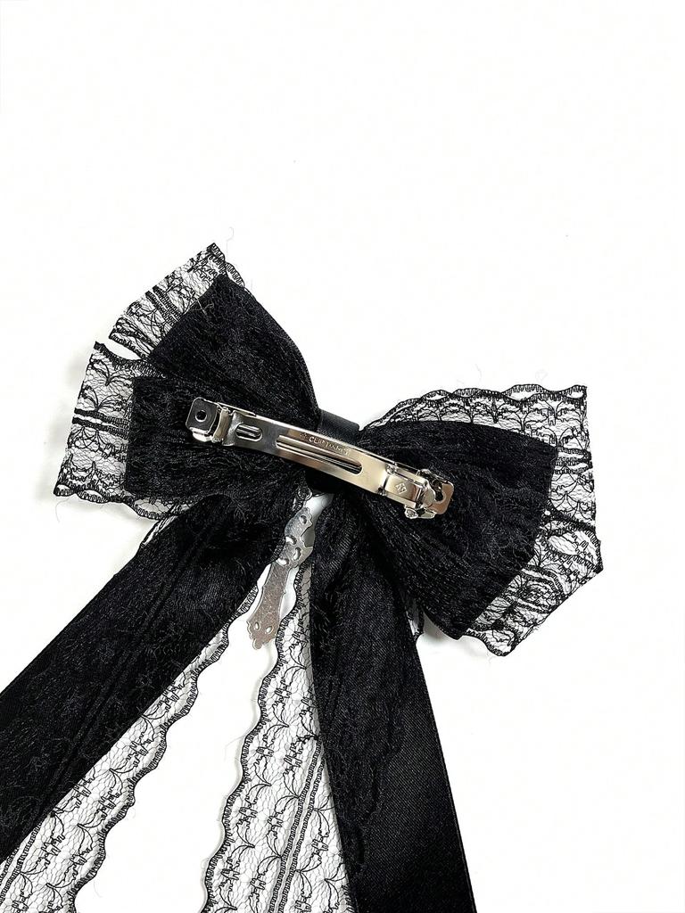 Ladies' Black Lace Bow Hair Accessory Hair Clip Gothic Cross with Dark Style