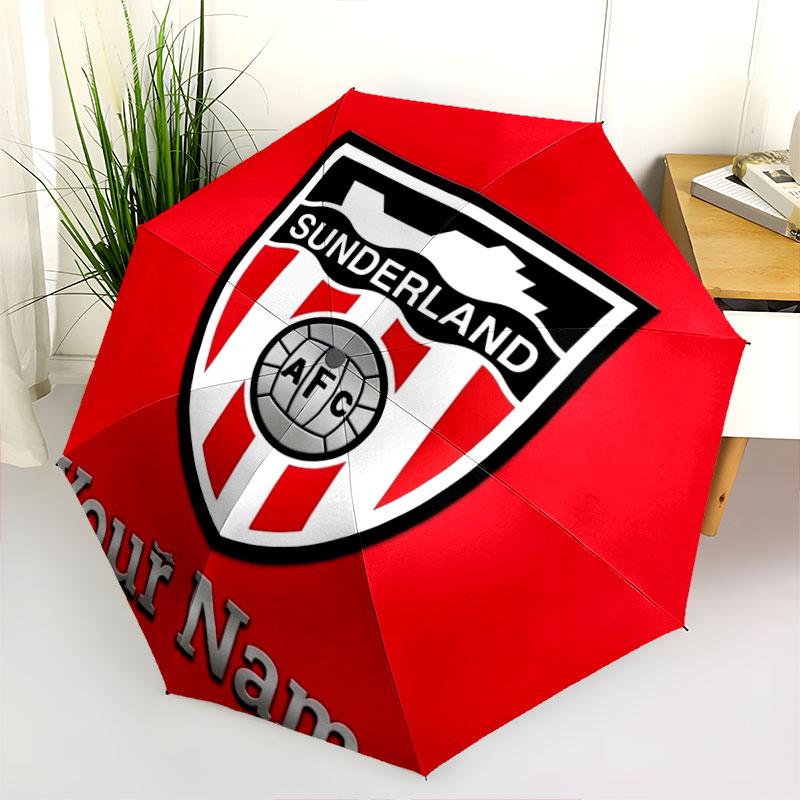 1 PC Automatic Folding Umbrella - Sunderland A.F Custom Name Pattern, Portable & Foldable Design with 8 Ribs, Christmas Birthday Gifts