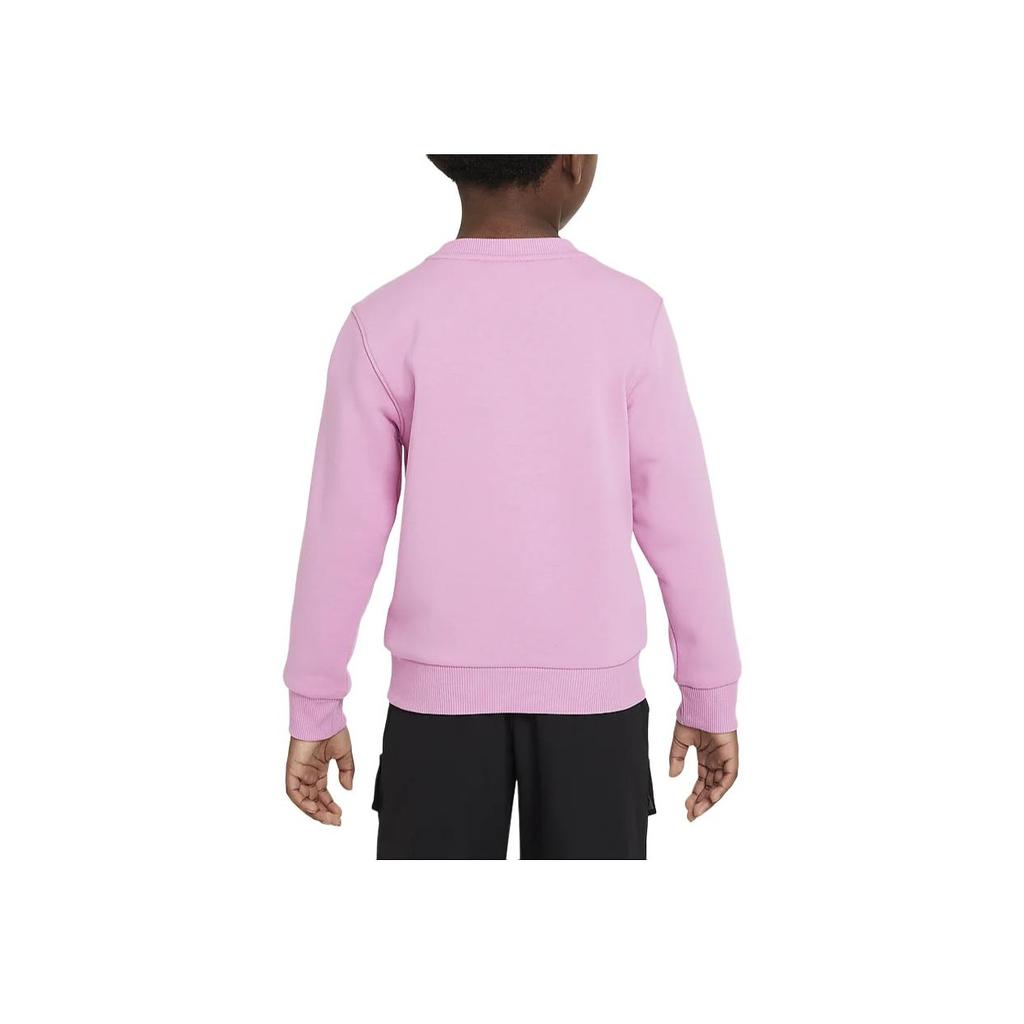 Nike Club Logo Fleece Crewneck Mystery Flamingo Red Kids tops IB2553-646