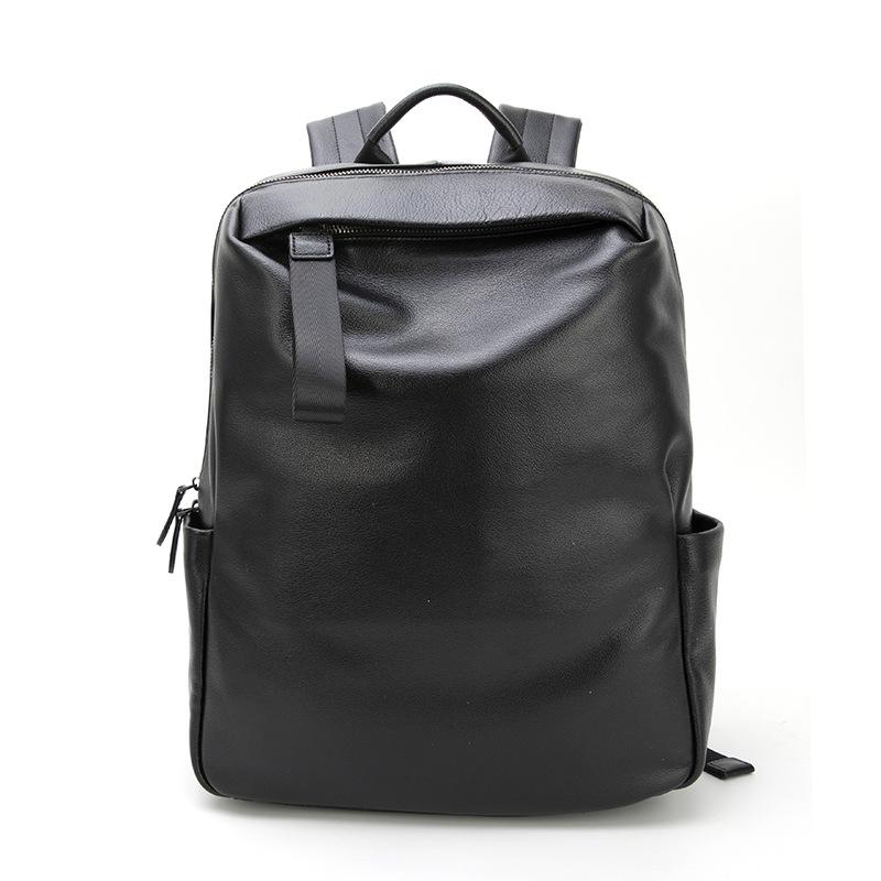 

Men s Genuine Leather Backpack Laptop Bag for Business Commute Travel Multi-Functional Water-Resistant Work Rucksack with Organized Pockets чорний