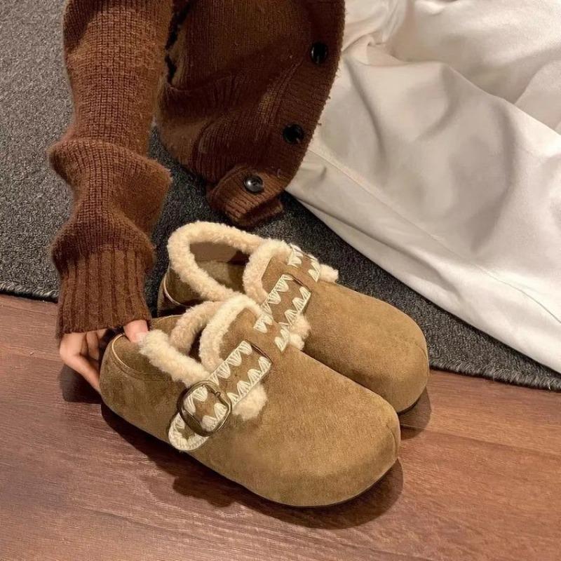 Height-increasing Snow Boots, Women's Fleece and Thickened Cotton Shoes, Warm Full-bag Shoes