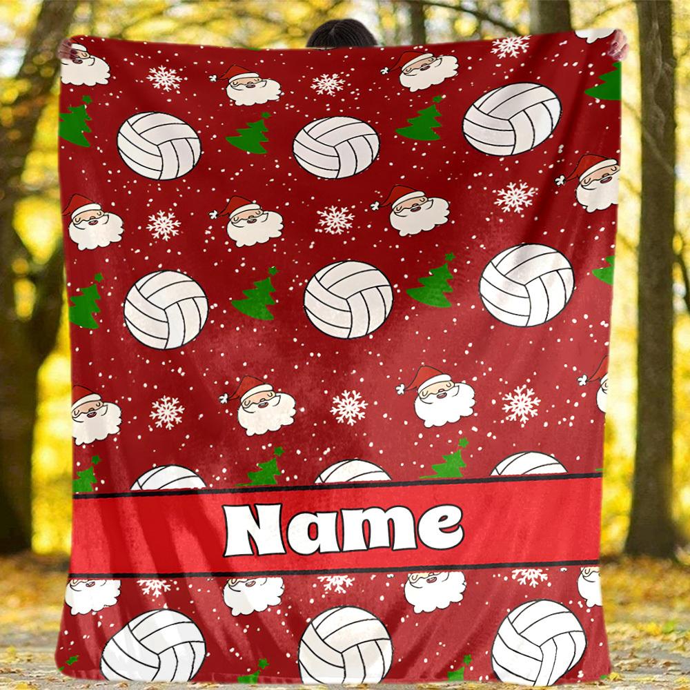 Santa Claus Christmas Customized Your Name Blanket Warm Comfortable Soft Blanket For Chair Office Sofa Bed Sofa Office Camping Suitable For Gifting