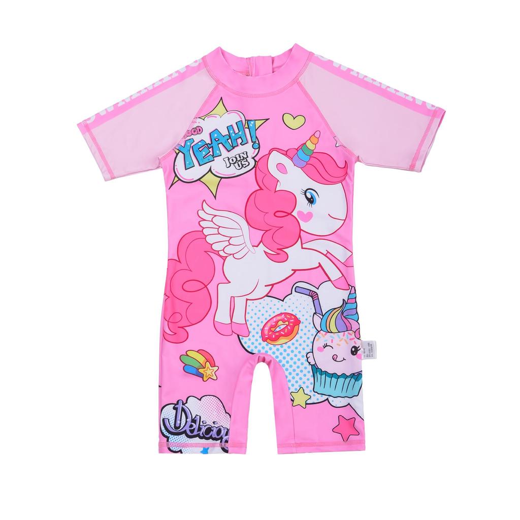 2025 Kleinkind Mädchen Einhorn Schnelltrocknender Einteiliger Badeanzug