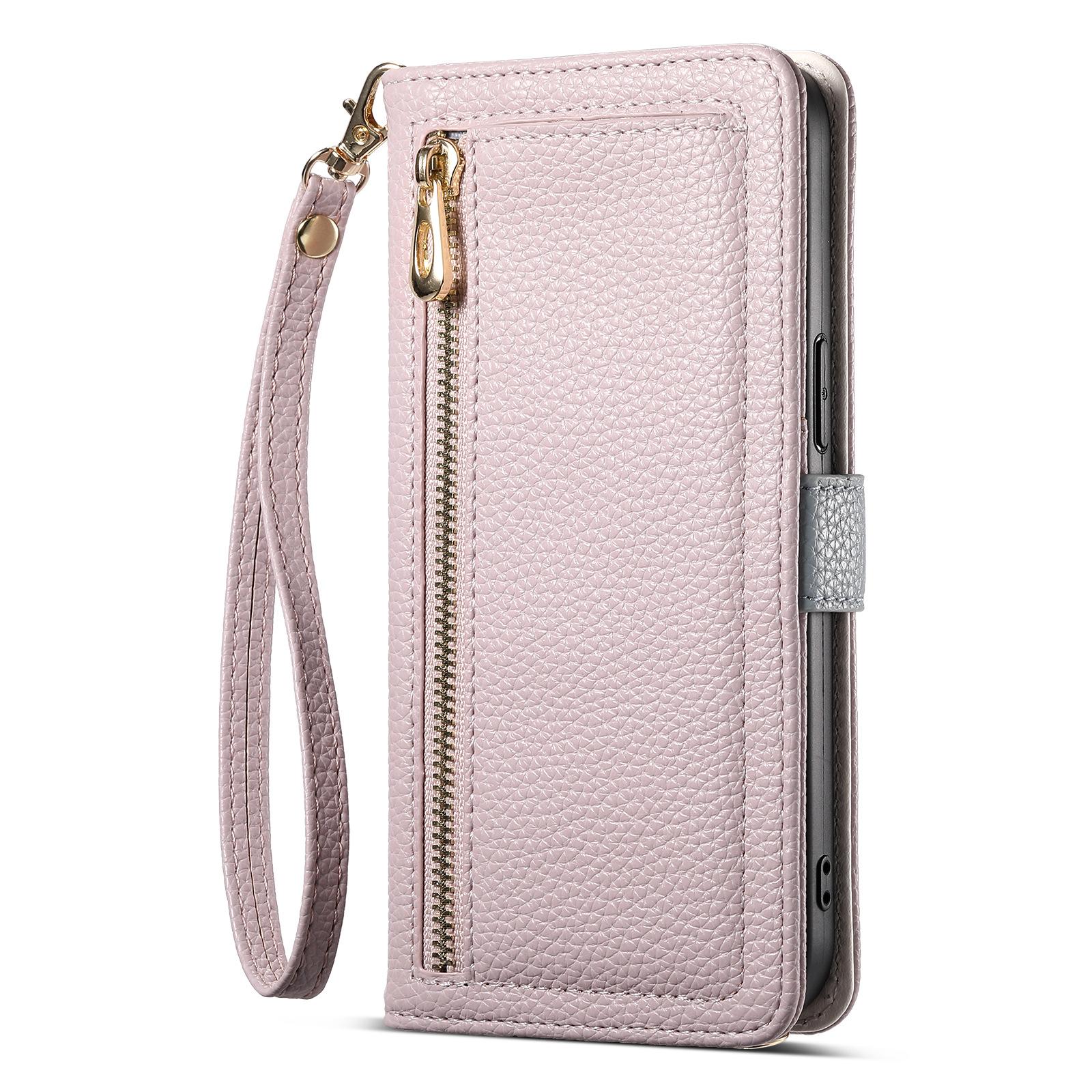 

Crossbody Leather Phone Case for Google Pixel 10 Pro XL Pixel9 Pro 9A 8pro 8A 7 7A 6 6A Zipper Card Slot Wallet Holder Shell Google Pixel 10 Pro XL розовый