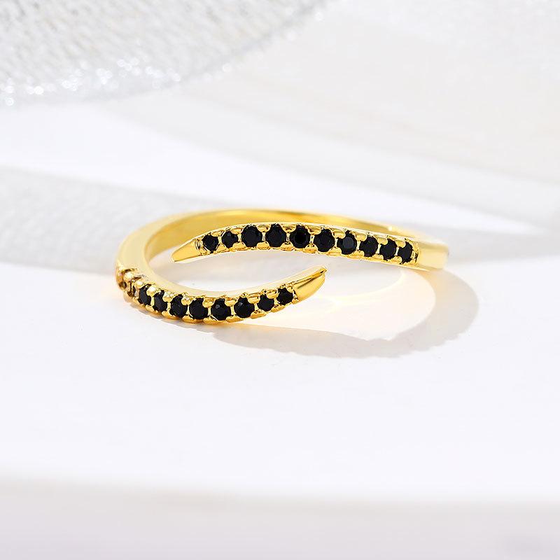 Fashion Light Luxury Winter New Product Niche Design Open Ring Simple Retro Ring Hand Ring