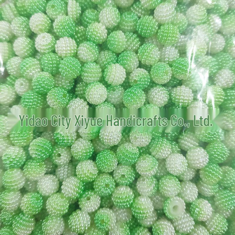 10mm Gradient Bayberry Ball ABS Hairpin with Two-Color Butterfly Orchid Core Bead