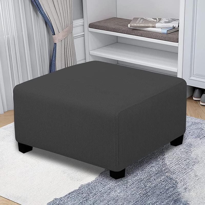 1 buc Husă Scaun Rectangulară Slipcover Mare Poliester Elastic Detașabilă Elastică Culoare Solidă Protector Taburet