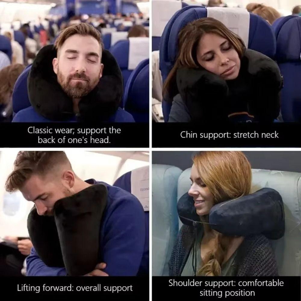 Breathable Design Travel Neck Pillow Inflatable Design H-Shaped Pillow U-Shaped Pillow  Car